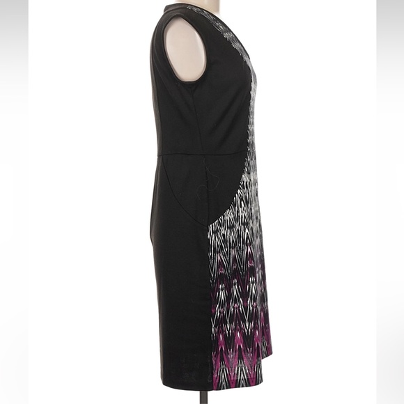 NWT Maggy  London Black and White Geometric Midi Dress - Picture 4 of 5